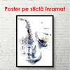 Poster - Oraș muzical, 60 x 90 см, Poster inramat pe sticla, Minimalism