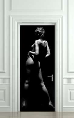 3D door sticker, Black and white nude, 60 x 90cm, Door Sticker