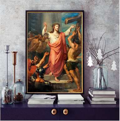 Постер - Шествие на Голгофу, 60 x 90 см, Постер на Стекле в раме, Религиозные
