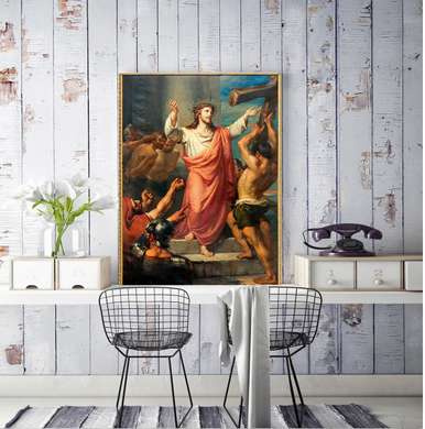 Poster - Procession to Calvary, 60 x 90 см, Framed poster on glass, Religion