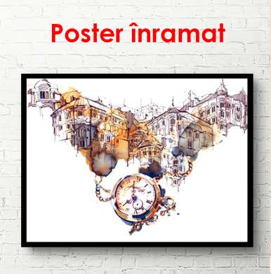 Постер - История города, 90 x 60 см, Постер в раме, Минимализм