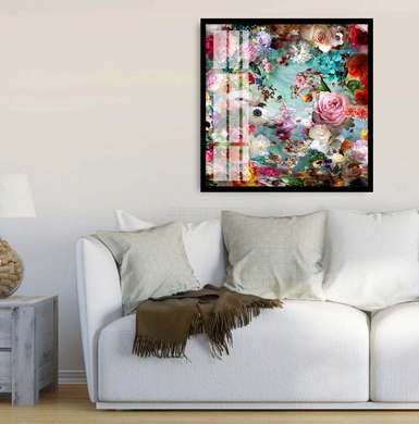Poster - Flowers, 40 x 40 см, Canvas on frame, Flowers
