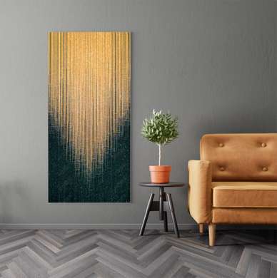 Poster - Abstracția auriu cu negru, 30 x 60 см, Panza pe cadru, Abstracție