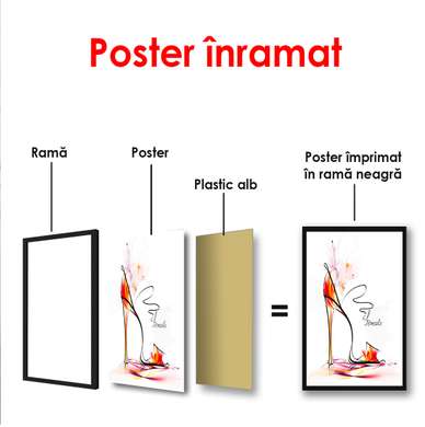Poster - Papuci roșii pe un fundal alb, 60 x 90 см, Poster înrămat