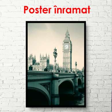 Постер - Ретро Лондонское утро, 45 x 90 см, Постер в раме, Винтаж