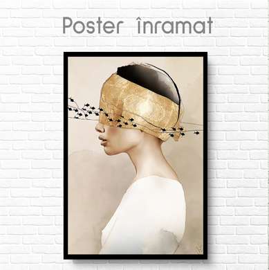 Poster - Privirea ascunsă, 30 x 45 см, Panza pe cadru, Glamour