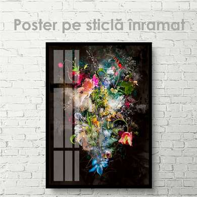 Постер - Букет натюрморт, 30 x 45 см, Холст на подрамнике, Абстракция