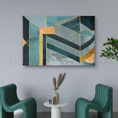 Poster - Modern Line Geometry, 90 x 60 см, Framed poster on glass, Abstract