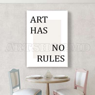 Poster - Art has no rules, 60 x 90 см, Framed poster on glass, Quotes