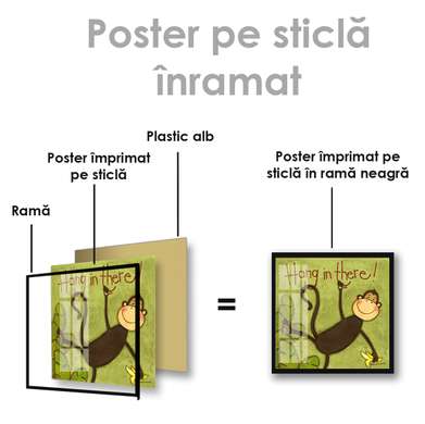Постер, Веселая обезьянка, 40 x 40 см, Холст на подрамнике, Животные