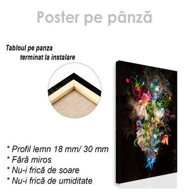 Poster - Buchet natura moartă, 30 x 45 см, Panza pe cadru, Abstracție