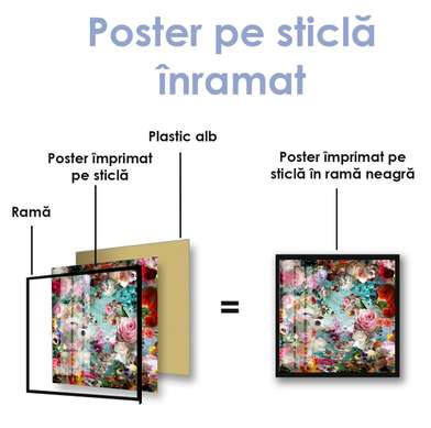 Poster - Flori, 40 x 40 см, Panza pe cadru, Flori