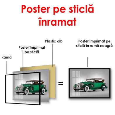 Poster - Rolls-Royce verde, 90 x 60 см, Poster înrămat, Transport