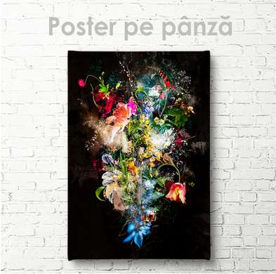 Постер - Букет натюрморт, 30 x 45 см, Холст на подрамнике, Абстракция