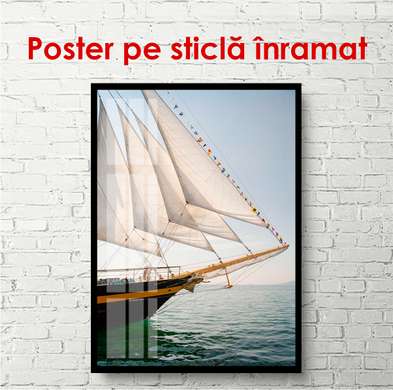 Poster - Ship at dawn, 45 x 90 см, Framed poster, Transport