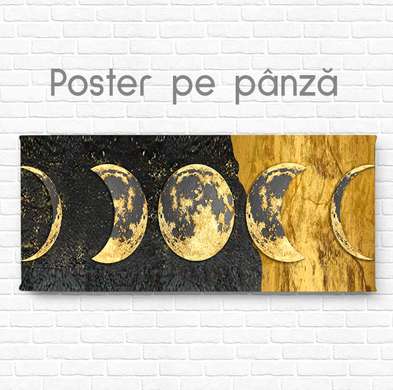 Постер - Фазы луны, 90 x 30 см, Холст на подрамнике