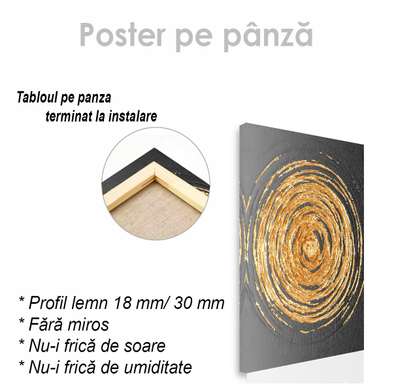 Poster - Golden circles, 30 x 45 см, Canvas on frame, Abstract
