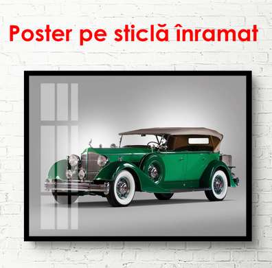 Постер - Зеленый Rolls-Royce, 90 x 60 см, Постер в раме, Транспорт