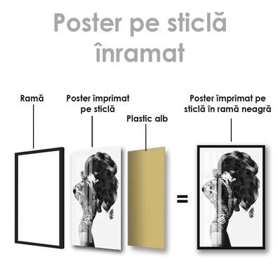 Poster - Glam, 60 x 90 см, Poster inramat pe sticla