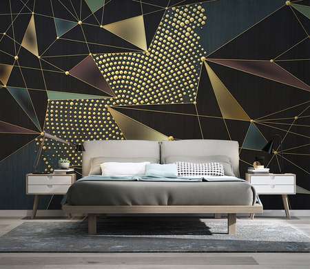 Wall mural, Embossed geometric sculpture from the line
