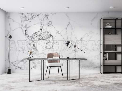 Wall mural - Gray marble texture with white