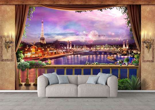 Wall Mural - View of the lilac city from the balcony.