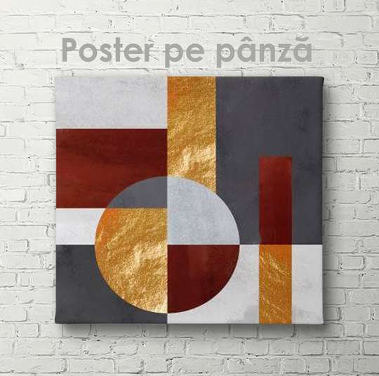 Постер - Геометрические фигуры, 40 x 40 см, Холст на подрамнике, Абстракция