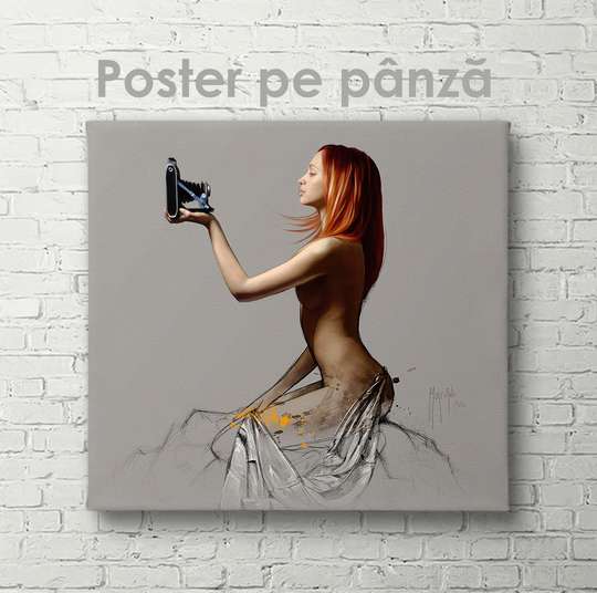 Poster - Selfie, 40 x 40 см, Panza pe cadru
