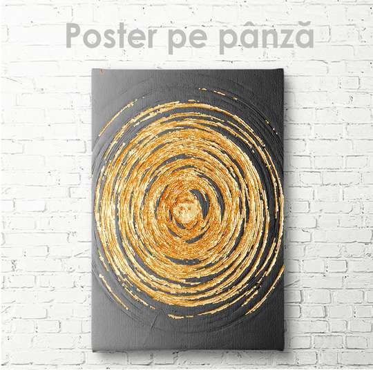 Постер - Золотые круги, 30 x 45 см, Холст на подрамнике