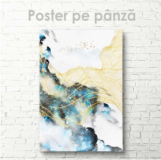 Poster - Abstraction with golden elements, 30 x 45 см, Framed poster, Abstract