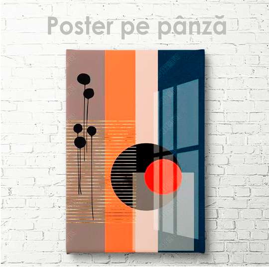 Poster - Abstracție cu linii, 30 x 45 см, Panza pe cadru, Abstracție