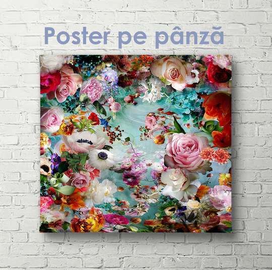 Poster - Flori, 40 x 40 см, Panza pe cadru
