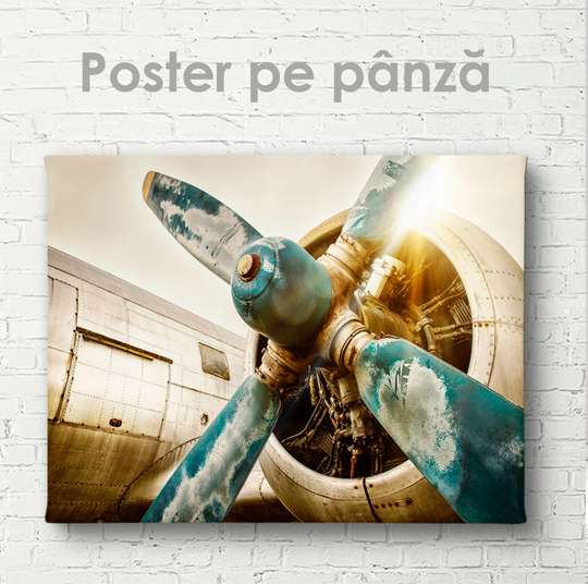 Poster - Aircraft engine, 45 x 30 см, Canvas on frame