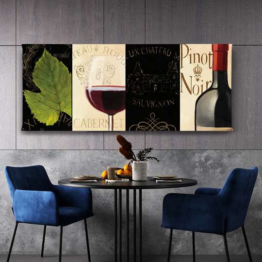 Poster - Wine sets, 90 x 45 см, Framed poster, Provence