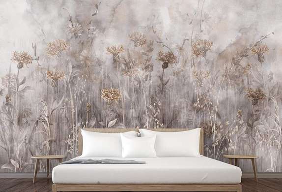 Wall Mural - Beige Flowers in the grass