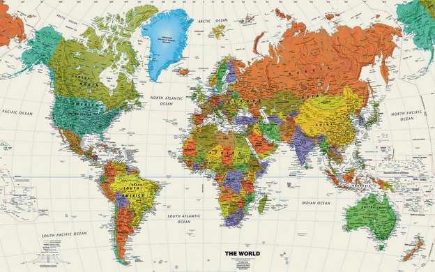 Fototapet - Harta detaliată a lumii