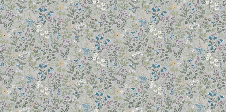 Wall Mural - Delicate blue floral motifs