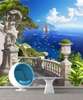 Wall Mural - Roman statue and blue sea