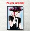 Poster - Girl in black dress and hat, 60 x 90 см, Framed poster, Provence