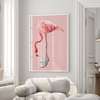 Poster - Flamingo in boots, 60 x 90 см, Framed poster on glass, Animals