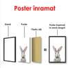 Постер - Заяц на белом фоне, 60 x 90 см, Постер в раме, Минимализм