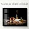 Poster - Snack for wine, 90 x 60 см, Framed poster on glass, Food and Drinks
