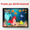 Poster - Sirena în fundul oceanului, 90 x 60 см, Poster înrămat, Pentru Copii