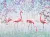 Фотообои - Розовые фламинго в парке