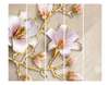 Paravan - Flori albe cu auriu pe un fundal bej, 7
