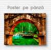 Poster - Bridge to green forest, 45 x 30 см, Canvas on frame