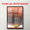 Poster - Pădurea abstractă cu elan, 30 x 60 см, Panza pe cadru, Glamour