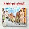 Постер - Сказочный дворик с домами, 90 x 60 см, Постер на Стекле в раме, Города и Карты