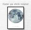 Poster - Moon, 60 x 90 см, Framed poster on glass