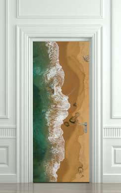 3D door sticker, Beach and sea, 60 x 90cm, Door Sticker
